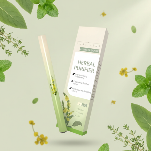 Natural herbal lung support inhaler product packaging